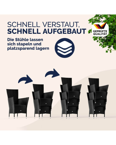 Gartenmöbel Set 7-tlg. Polyrattan WPC-Tisch Riga